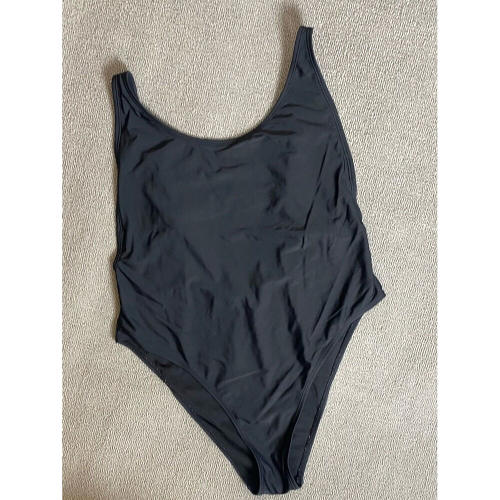 Classic Low Back Black Summer One-Piece Swimsuit- Beach Vacation